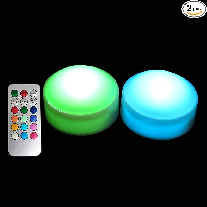 2 PCS Color Changing Halloween LED Pumpkin Candle Lights with Remote and Timer Battery Operated Colored Flameless Candle Set Bulk for Jack-O-Lantern Décor Halloween Party Home Spooky Decorations