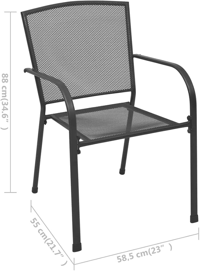 5 Piece Patio Dining Set, Outdoor Sofa Sets Outdoor Lounge Sets Patio Conversation Set Porch Furniture Set for Exhibition Piazza Poolside Negotiation Area Steel Anthracite