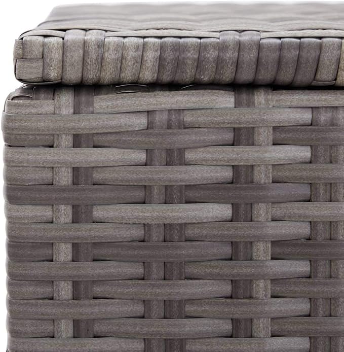 Patio Storage Box,deck box,outdoor storage box,Water resistant PE liner with zipped closure,Poly Rattan 39.4"x19.7"x19.7" Gray
