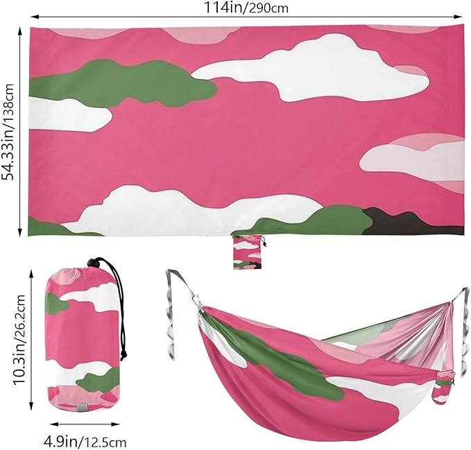 Red Camouflage Pattern 330lb Capacity Camping Hammocks with Hanging Rope Rope Hammock for Indoor Outdoor Patio Silla hamacas para adultos