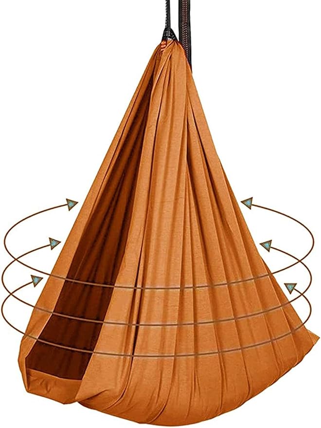 Elastic Cuddle Swing Hammock Indoor Therapy Sensory Yoga Swings with Special Needs for Kids Adult Autism ADHD Aspergers Has Calming Effect On Child (Color : Orange, Size : 150 x 280 cm)