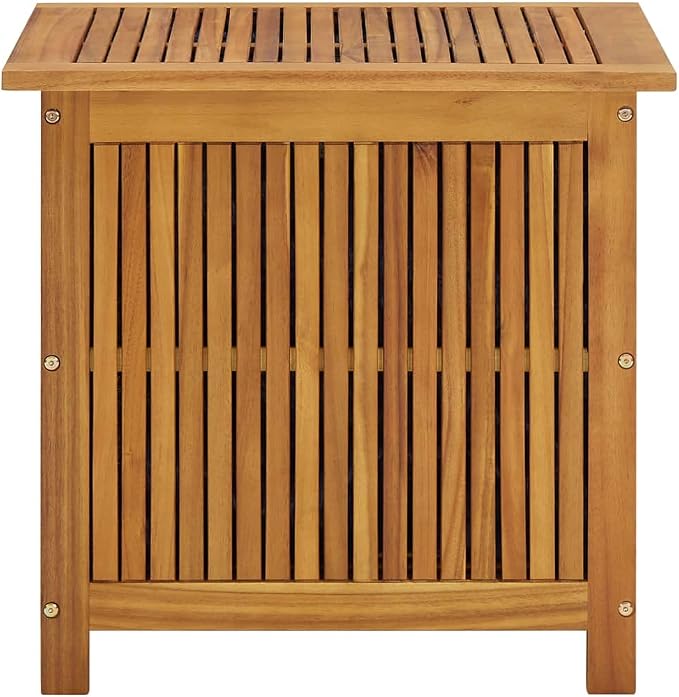 Wooden Deck Box Large Outdoor Storage for Patio Furniture, Garden Tools, Pool Supplies, Outdoor Backyard Patio Storage Deck Box Container, 23.6"x19.7"x22.8" Solid Acacia Wood