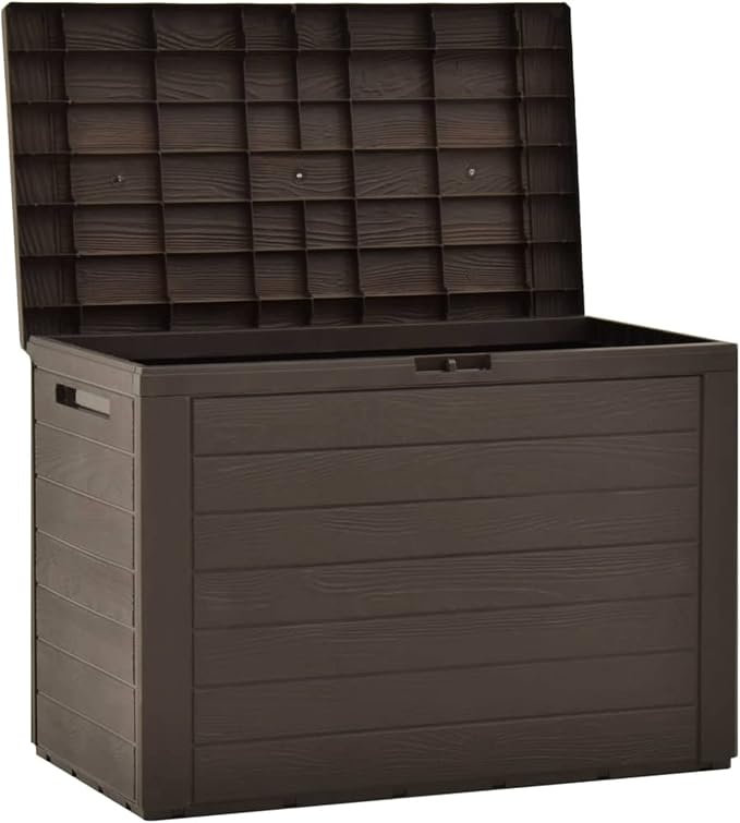 shubiao Patio Patio Storage Box，Pool Storage Boxes Outdoor Waterproof, Deck Decor Outdoor Bench, Patio Bench Outdoor Storage Box Brown 30.7"x17.3"x21.7"