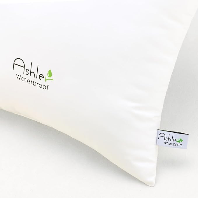 Ashler Home Deco Outdoor Pillow Inserts 18x18 Pack of 4, Waterproof Patio Furniture Pillows Decorative for Garden, Hypoallergenic Pillow Square Lumbar Pillow Form for Sofa Couch