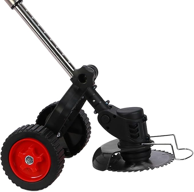 Electric Weed Wacker Cordless, Weed Eater Battery Powered with 2*2000mAh Battery,Wheels, Lightweight Grass Trimmer Cordless with 3 Types Blade,Foldable Lawn Edger/Brush Cutter for Yard Garden