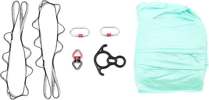 6.6 Yards Aerial Silk Swing Indoor, 19.68 * 8.53ft Aerial Yoga Wall Hammock for Adults, Aerial Silk Starter Kit Ceiling with 360° Swivel Connector & Fixing Discs, Inversion Exercises Holds 440lbs