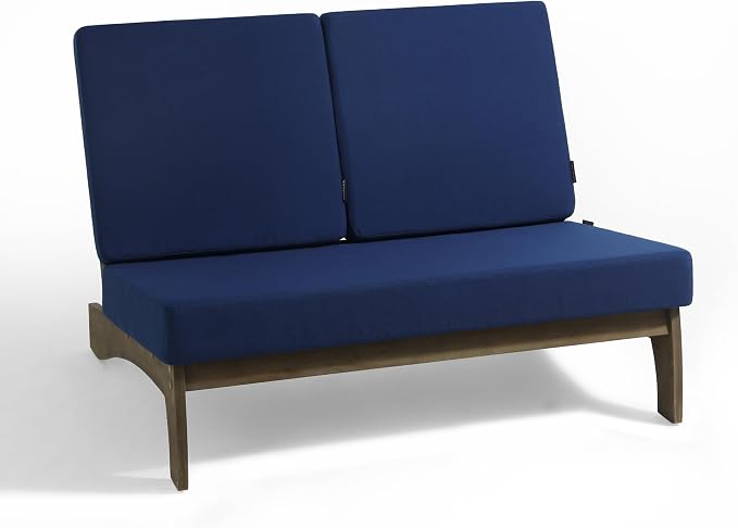 Pia Ricoo 1-Piece Patio Furniture Set, Outdoor Loveseat with 4.5-Inch Thick Cushions, All-Weather Outdoor Sofa for Backyard, Deck, Lawn - Navy (Split Back)