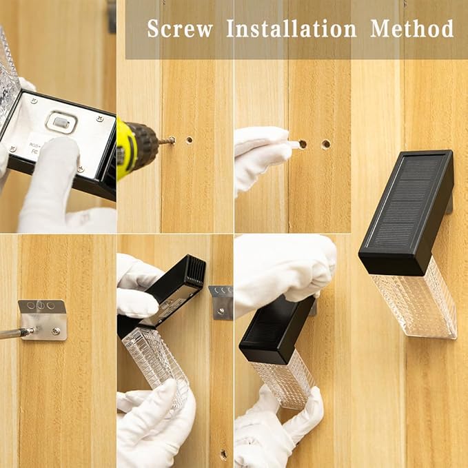 Upgraded Wireless Solar Step Lights. 5X Longer Life Than Ordinary. Strong 3M Adhesive + Screws. IP65 Waterproof for Stairs/Decks/patios. Reliable Performance(Warm & RGB Changing)