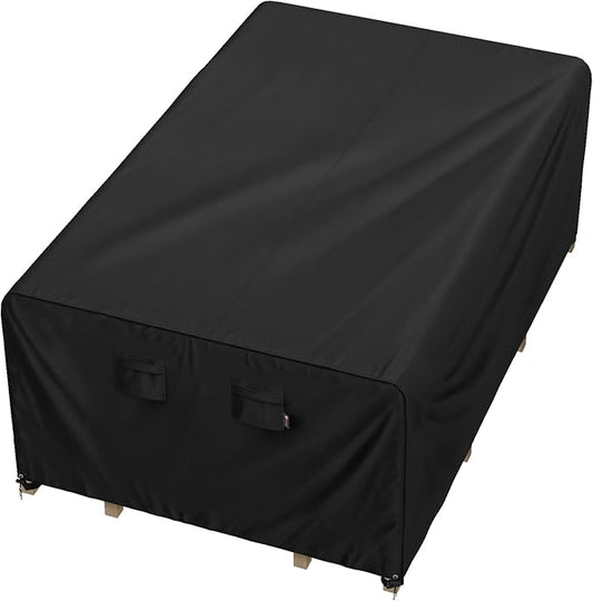 iBirdie Outdoor Patio Furniture Set Covers 110 x 56 inch fit 4 x 9 ft, 56, 54, 52 inch Wide, 110, 108, 106 inch Long Outside Dining Table and Chairs, Waterproof Weatherproof Cover, Heavy Duty 600D