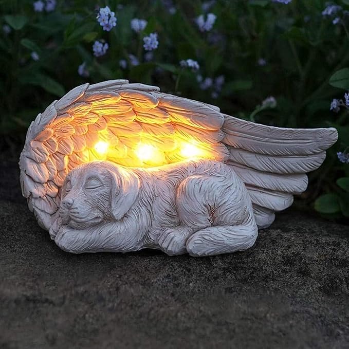 iHeartDogs Forever My Guardian Angel Garden Solar Light, Dog Memorial Stone | Pet Memorial Gifts, Dog Figurine, Solar-Powered, Garden Decor