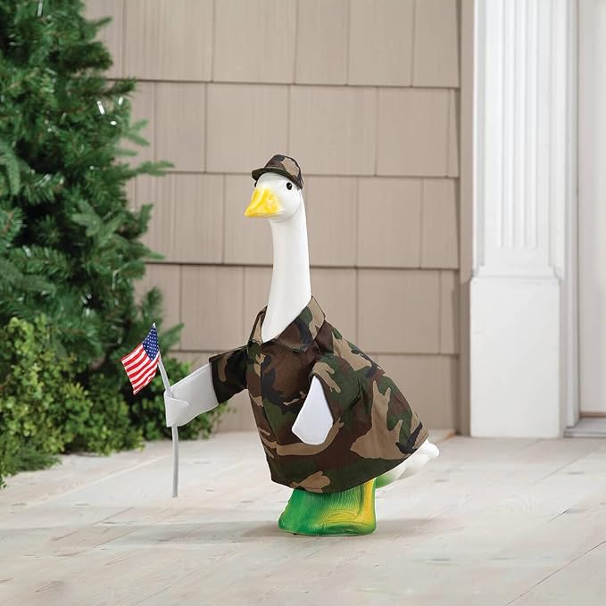 Gaggleville Camouflage Goose Outfit, Fits Large 23" H Statue, by Fox | Valley Traders