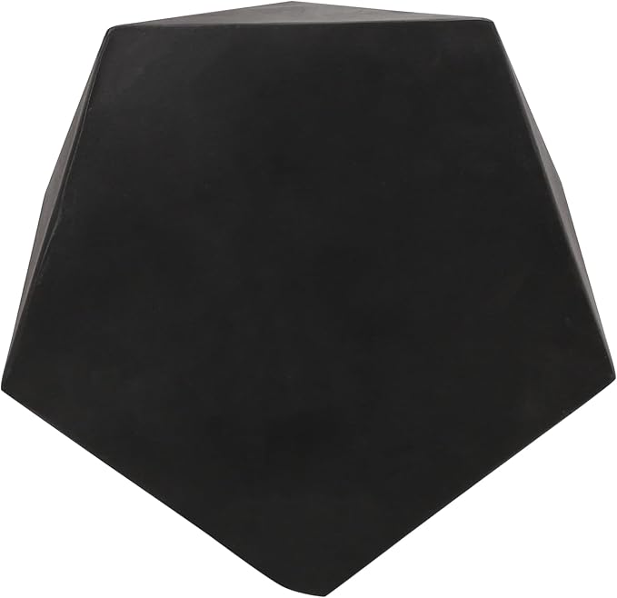 Outdoor Side Table Concrete Side Table Pentagonal End Tables Small Stone Coffee Tables Patio Garden Stool Plant Stand for Porch, Backyard Balcony,Weather Resistant, 16",Black