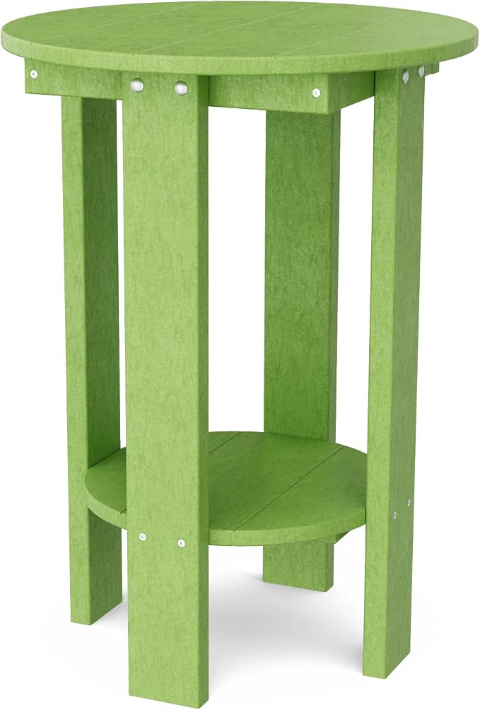 Wildridge Heritage Balcony Table, Lime Green - Outdoor Weather Resistant Recycled Plastic Furniture for Patio
