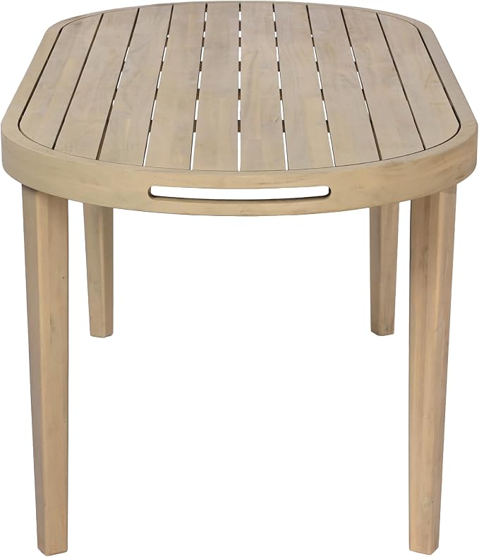 Christopher Knight Home Dorium 70" Oval Outdoor Dining Table, Acacia Wood Patio Dining Table for 4-6 People, Solid Wood Outdoor Table for Patio Deck Garden Backyard Dining, Light Teak