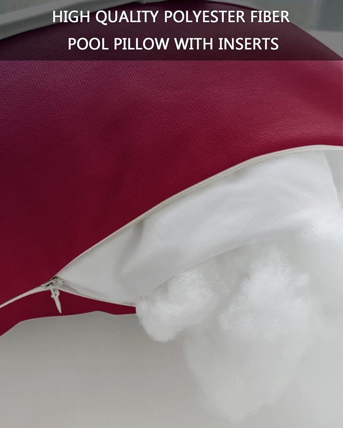Outdoor Pillows Covers with Inserts Purple Red Gradient Waterproof Recliner Pillow with Adjustable Strap Throw Pillows for Patio Furniture Pool Lounge Chair, 11x16 inch, 1PCS