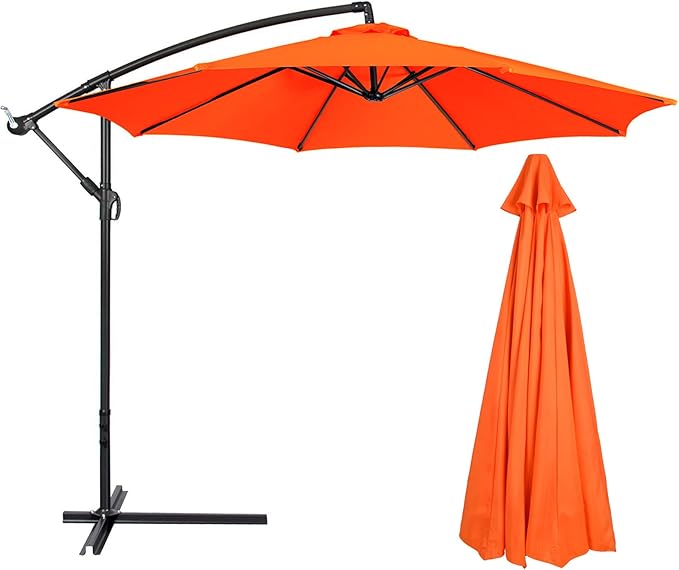 10 FT 6/8 Rib Umbrella Canopy Replacement Outdoor Market Patio Table Umbrella Strong and Thicck Canopy Cover for Backyard Garden Courtyard Swimming Pool Lawn (Canopy ONLY)