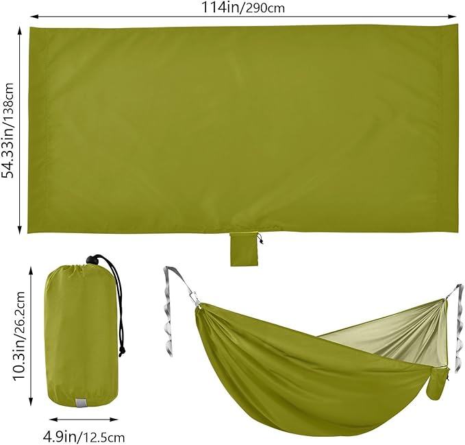 Solid Grass Green Color 330lb Capacity Camping Hammock with Hanging Ropree Hammock for Outside Beach Patio Garden hamaca con Base para adultos