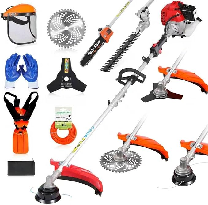 Gas Weed Eater 2 Stroke 120cc 5-in-1 String Trimmer for Garden