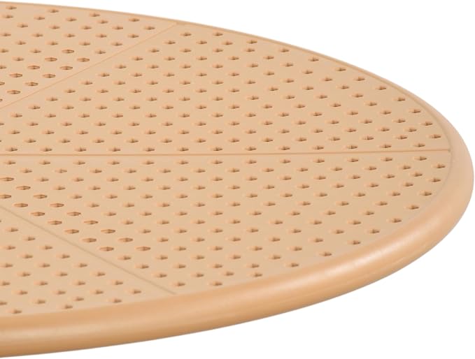 Christopher Knight Home Elshore Patio Bistro Table, Outdoor Plastic Round Table with Pedestal Base, Compact Bistro Table for Garden/Balcony/Poolside, Modern Coffee Table, Accent Table, Brown Yellow