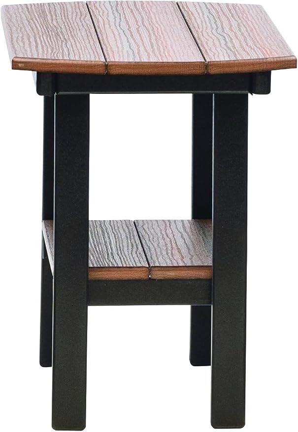 Amish Crafted Poly Oval End Table (Brazilian Walnut on Black)