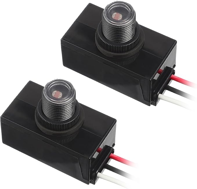 2 Pack Dusk to Dawn Sensor 120-277V Photoelectric Switch Photocell Light Sensor Hardwired Post Eye Light for Most Outdoor Lighting Fixtures