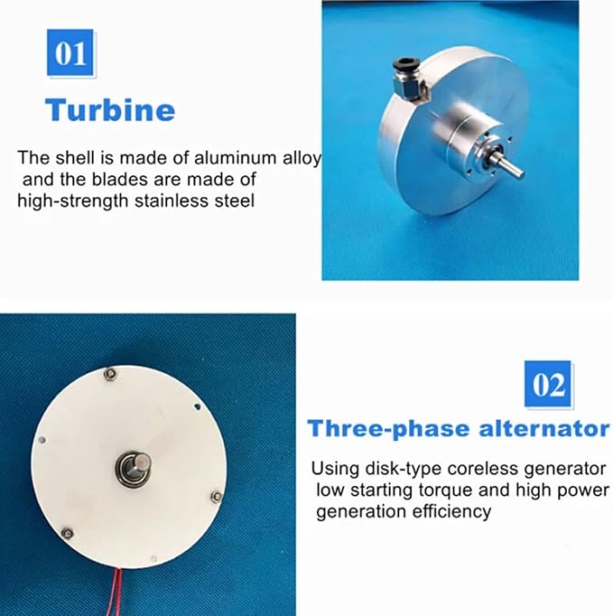 Turbine Generator Kit, 1-100W DC Output High Pressure Steam Power Generation, for Demonstrations, Scientific Research, and DIY Power Projects
