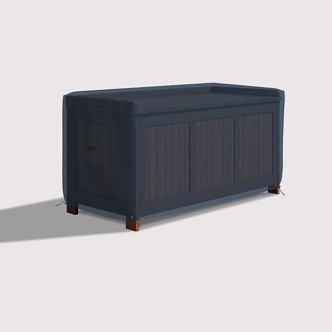 Covers & All Patio Deck Box Cover - Heavy Duty 12 Oz Waterproof Outdoor Yard Cushion Storage Box Protection 100% Weather Resistant with Air Pockets and Drawstring. (52" W X 27" D X 27" H, Blue)