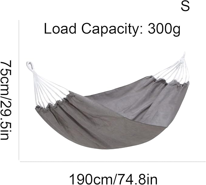 Portable Oxford Cloth Hammock Camping Multifunctional Easy to Carry Skin-Friendly Breathable Outdoor Supplies Sturdy Hammock Comfortable(S,Grey)