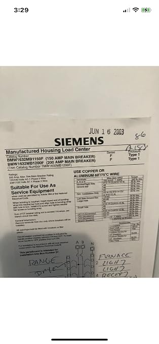 Generator Interlock Kit for Siemens/Murray/ITE 150/200 Amp Service Panel