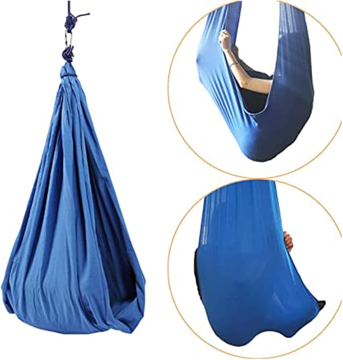 100280CM Children's Elastic Swing Indoor Yoga Hammock Sensory Cuddle Up to 440lbs for Kids Child Autism ADHD Therapy (Color : Red)