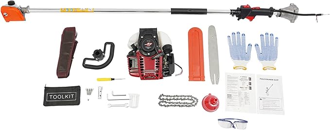 Brush Cutter, 4 Strokes 37.7CC 1.65HP Gas Lawn Edger Single Cylinder Air Cooled Weed Wacker Multifunction Weed Eater Alloy Steel Gas Powered Weed Trimmer Garden Trimmer w/0.17 Gal Fuel Tank Capacity