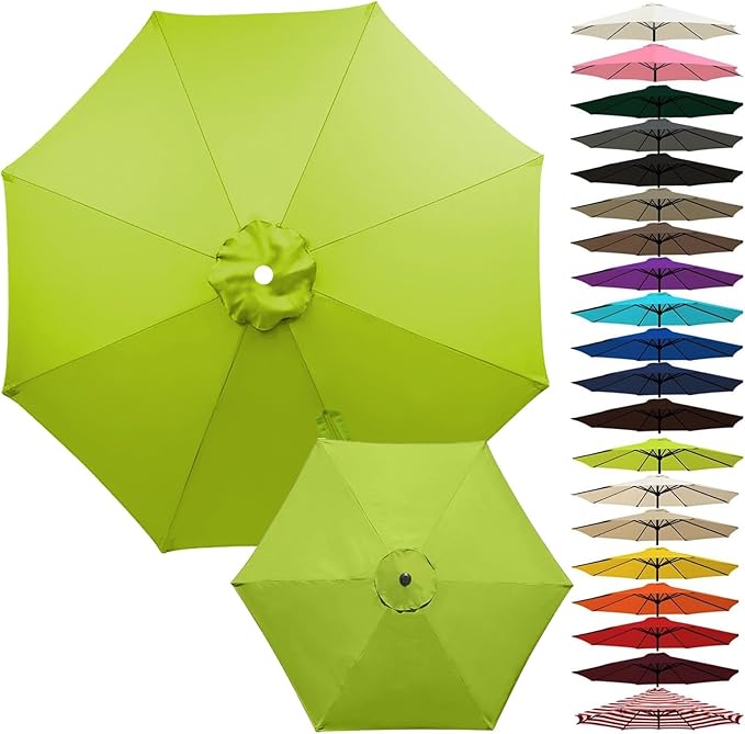 Outdoor Umbrella Replacement Canopy, Patio Umbrella Replacement Top Cover, Outdoor Umbrella Replacement Cloth, 6.5-13.1ft Waterproof UV-Resistant Fabric, for Garden Pool, Canopy Only