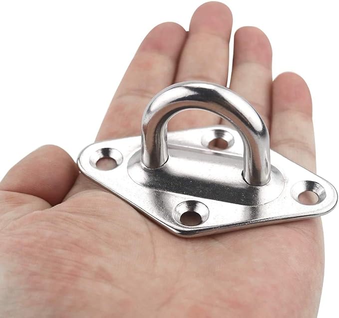 TooTaci Hammock Hooks Heavy Duty, 1000lb Capacity M8 304 Stainless Steel Pad Eye, Hammock Hanging Kit with Screw Bolts, Hammocks Wall Mount Ceiling Hook for Indoor Outdoor, Swing Chairs Hanging