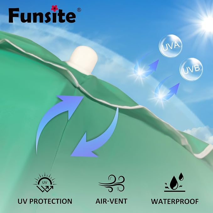 6.5ft Portable Beach Umbrellas for Sand Beach UV 50+ Umbrella with Tilt & Steel Pole, Protection with Heavy Duty Anchor, Patio Umbrella with Carry Bag