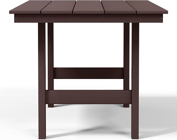 WestinTrends Ashore 6-Piece Outdoor HDPE Patio Dining Table Set with Bench, Dark Brown