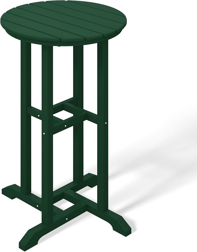 Costaelm Outdoor Bar Table, 37" Counter Height Round Patio Cocktail Bar Table, Patio Bar Table Bistro Dining Table Pub Table for Front Porch Deck, Backyard, Garden, Dark Green
