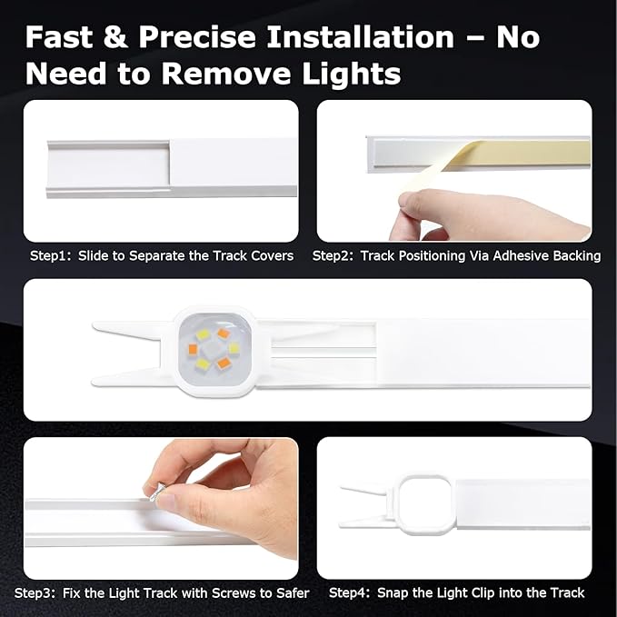100FT Light Track System for Govee Permanent Outdoor Lights Pro (H706A/H806A), Permanent Halloween/Christmas Light Track, DIY Paintable PVC