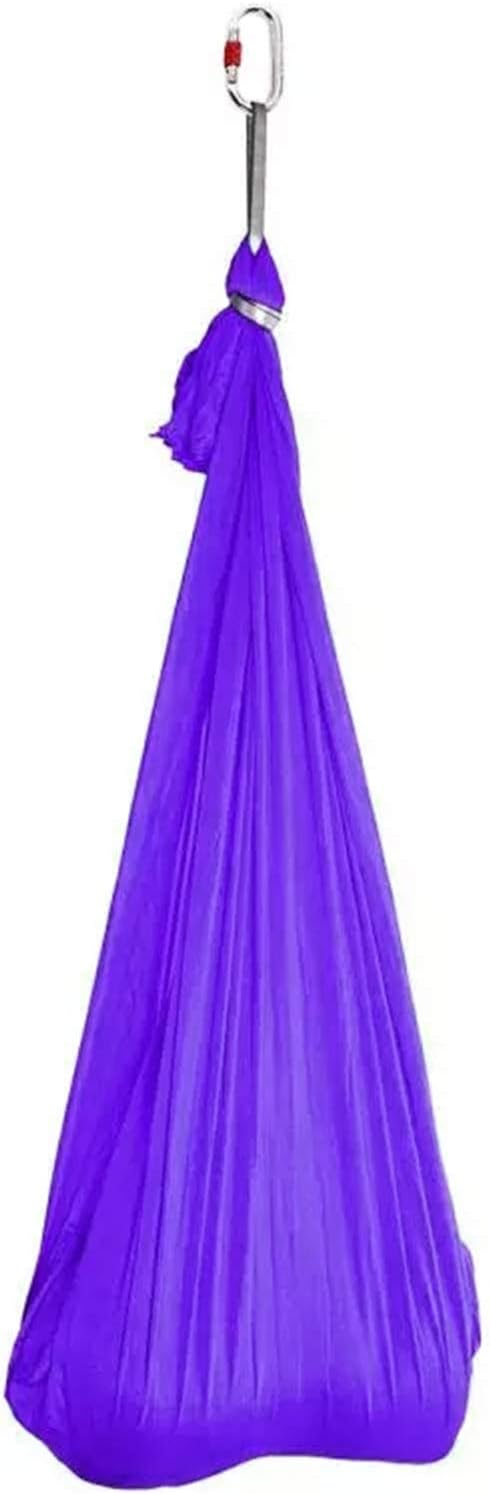 Elastic Indoor Therapy Swing Children's Cuddle Hammock Ideal Snuggle Swings Hammocks for Teens Autism ADHD and Aspergers Therapy Up to 200kg (Color : Purple, Size : 150 x 280 cm)