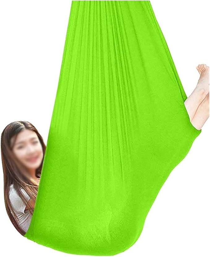 Indoor Therapy Swing for Kids, (Hardware Included) Snuggle Cuddle Hammock for Children with Autism, ADHD, Aspergers, Sensory Integration (Color : Fruit Green, Size : 100x280cm/39x110in)