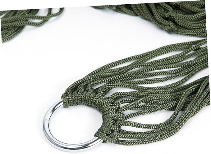 2pcs Portable Nylon Sleeping Swing Hammock Army Green Breathable Hanging Bed for Camping Hiking Picnic Outdoor Leisure and Relaxation
