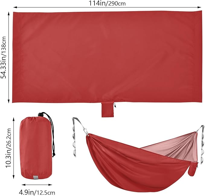 Solid Red-Brown Color 330lb Capacity Hammocks with Hanging Ropree Hammock for Camping & Hiking Essential macas mexicanas de Patio para Adulto