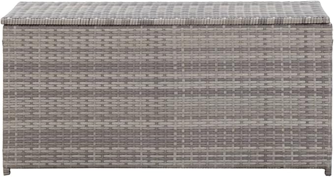 Garden Storage Box, Outdoor Storage Box, Extra Large Garden Storage Box Poly Rattan 100x50x50 cm Grey