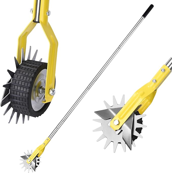 YEELOR Wheel Rotary Edger，Edger for Lawn Edges Alongside Sidewalks & Driveways，with A 58-Inch Adjustable Handle, Ideal for Enhancing The Beauty of Sidewalks, Driveways, and Garden Lawn Edges