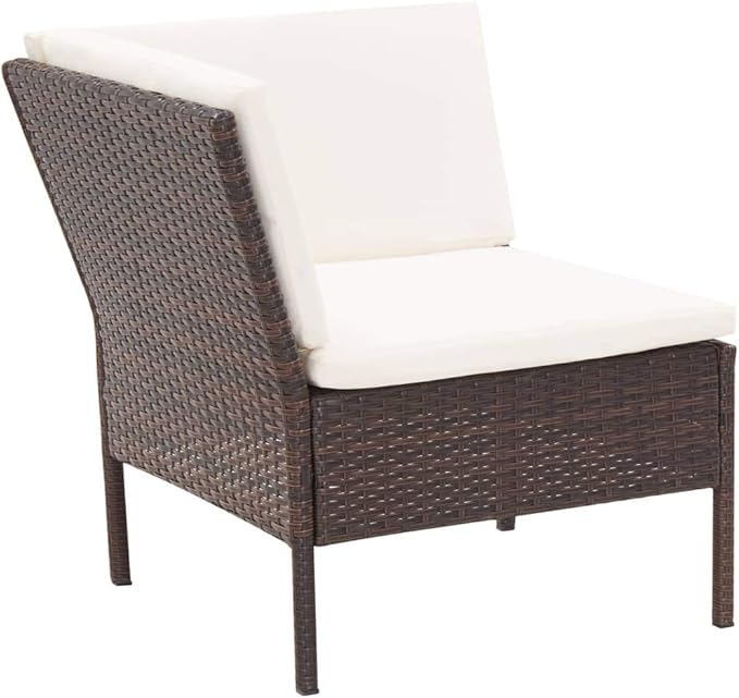 Patio Lounge Set with Cushions,Outdoor Furniture,Outdoor Furniture Sets,Patio Conversation Sets,for Garden,Deck,Backyard,6 Piece Poly Rattan Brown