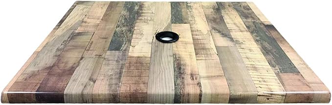 36" x 36" Rustic, Indoor/Outdoor All-Season EnduroTop Table Top with Umbrella Hole
