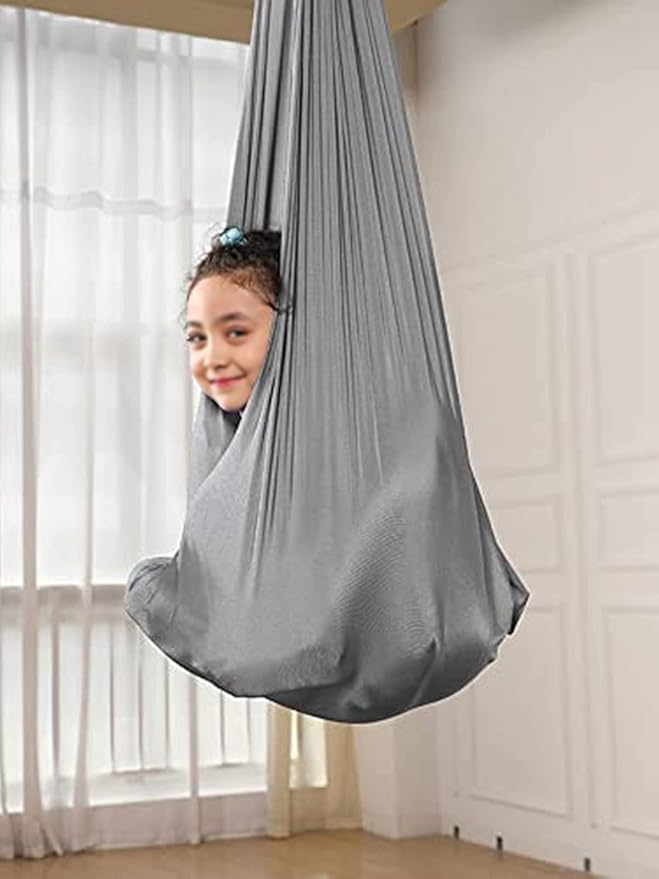 Indoor Outdoor Swing Therapy Sensory Swing + 360° Swivel Cuddle Hammock for Kids, with Sensory Disorders, Autism, ADHD, Anxiety Swings (Size : 100 * 280CM/39 * 110in)