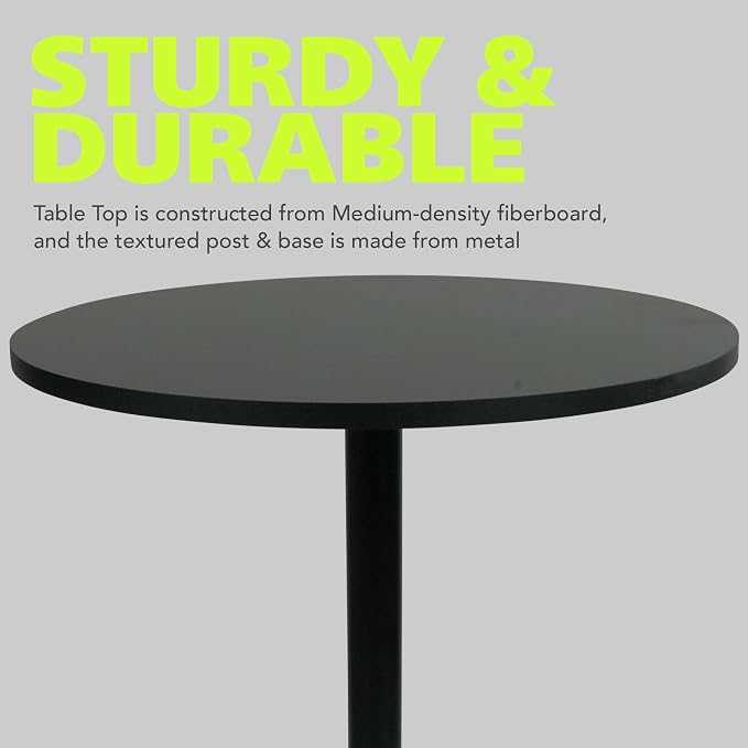 Pearington Round Bar Height Pub Table, Black, 4pk