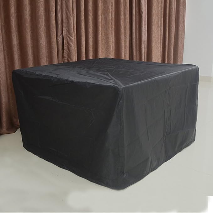 FLR 48x48x29in Patio Table Cover Square Black Waterproof Outdoor Dinner Protector Dust-Proof Table Desk Cover Furniture Covers with Storage Bags for Garden Outdoor Indoor Furniture