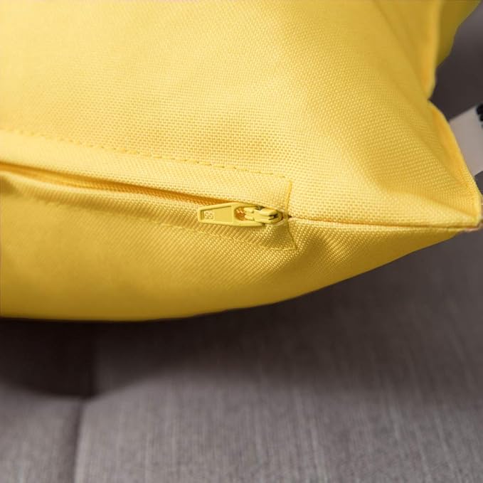 MIULEE Set of 2 Outdoor Waterproof Pillow Covers Blend Throw Pillow Inserts for Sofa Bedroom Living Room 18 x 18 Inch 45 x 45 cm Yellow
