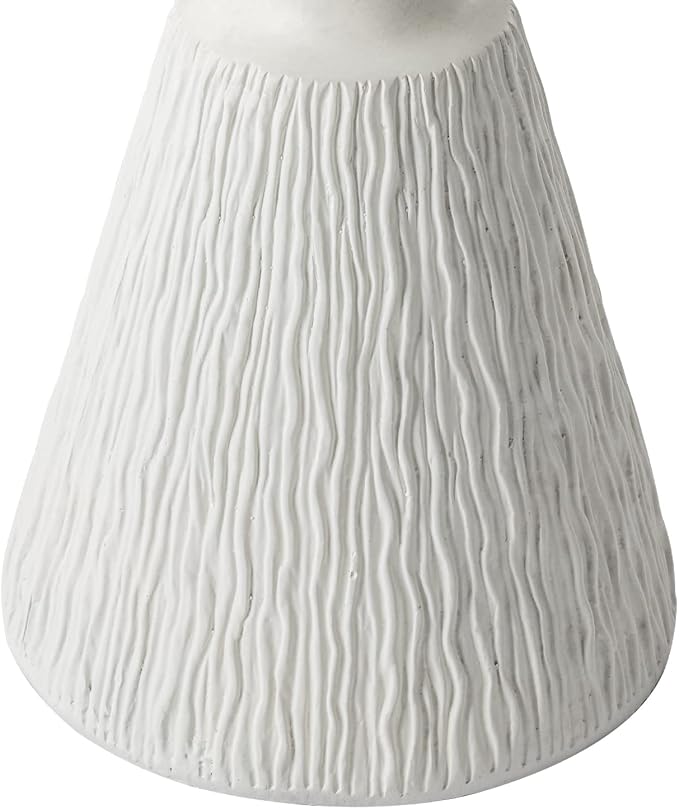 HOMPUS Outdoor Concrete Side Table Mushroom Shaped Cute Morden End Table Patio Decor Round Coffee Accent Table Garden Stool for Livingroom,Outside,Balcony,Pool (Milk White)